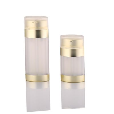 Havasız şişe 30ml 60ml Çift Odalı Plastik Kozmetik Kaplar ODM Vakumlu Kozmetik Şişe