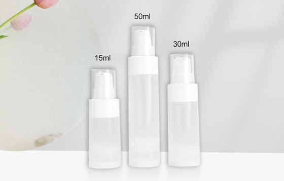 15 ml 30 ml hava içermeyen deri bakım şişesi Paketleme Yarım şeffaf boş deri bakım kapları