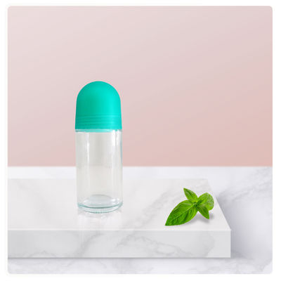 Cam 50ml yuvarlak şişe Deodorant ve kozmetik için şeffaf yuvarlak şişe