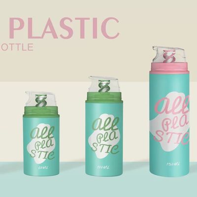 Hepsi Plastik Mono Havasız Şişe Çevre Dostu Deri Bakım Kozmetik Pompa Şişeleri